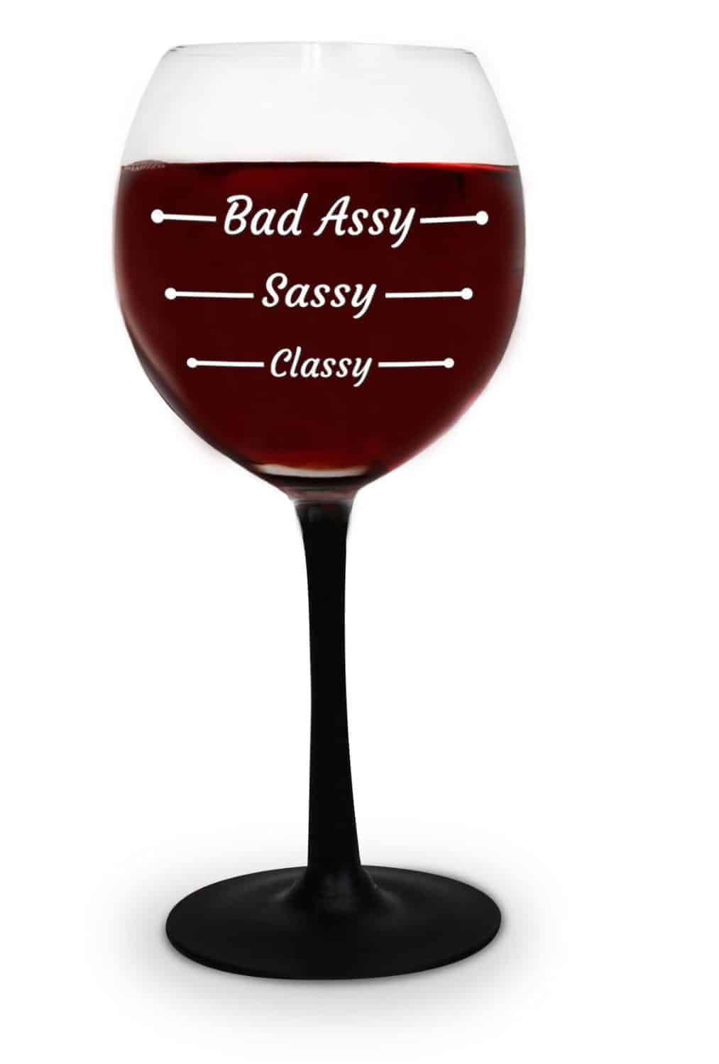 Bigmouth Inc. bad assy funny wine glass