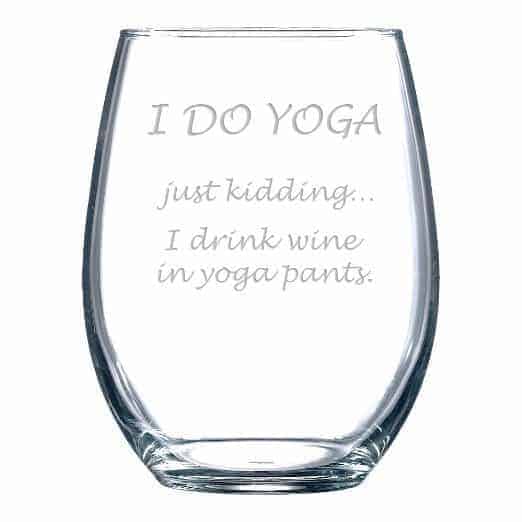 Yoga Funny Wine Glass