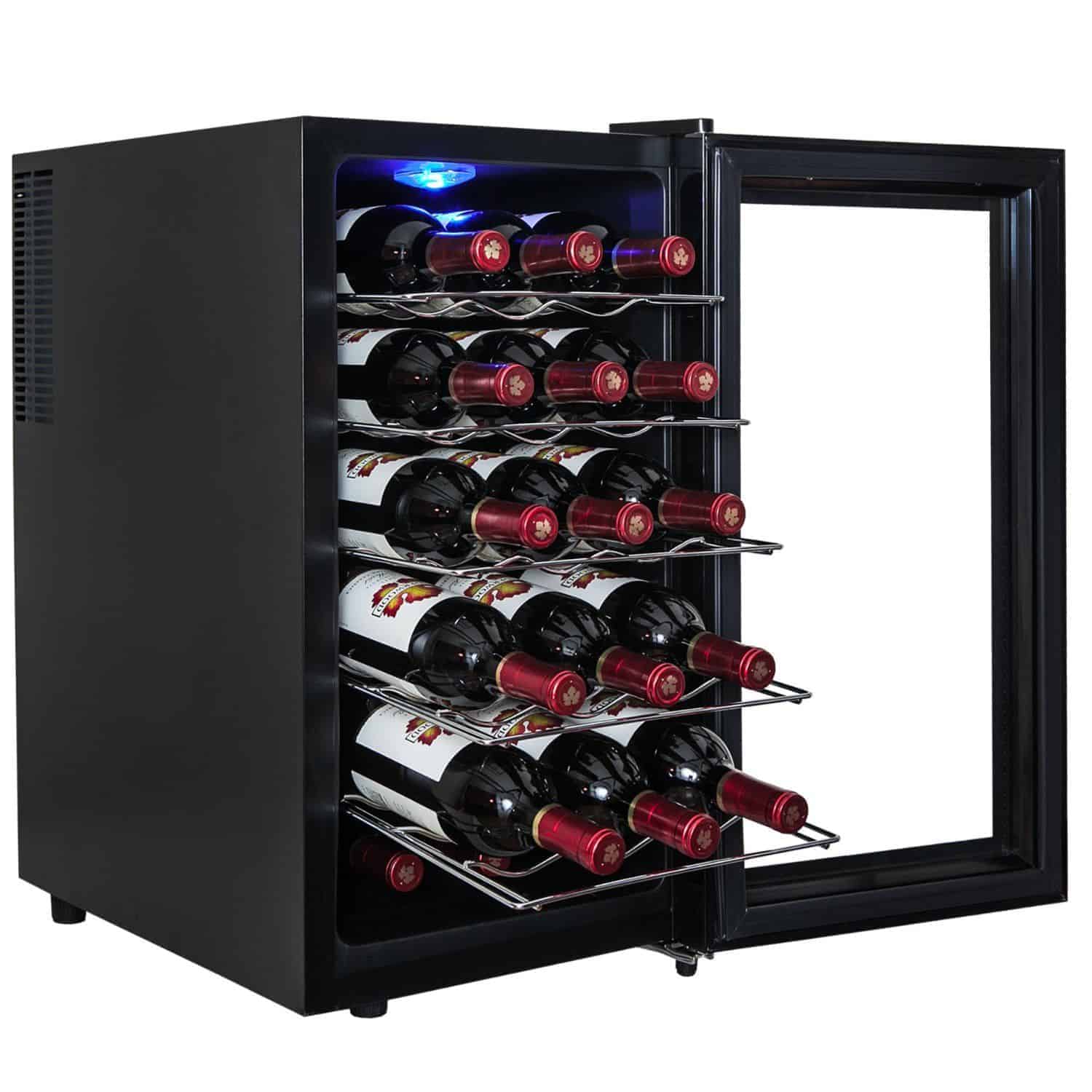 AKDY® 18 Bottle Single Zone Thermoelectric Freestanding Wine Cooler Cellar