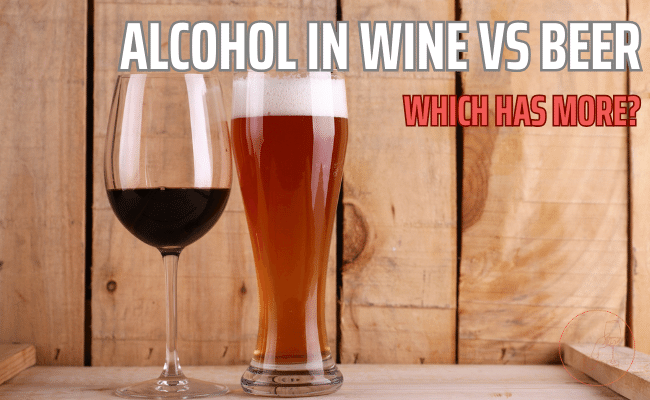 glass of red wine next to glass of beer