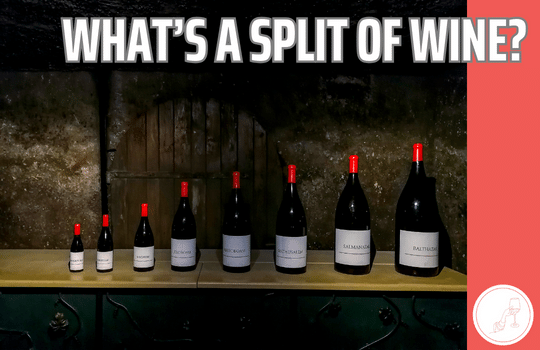 Different wine bottle sizes in a row