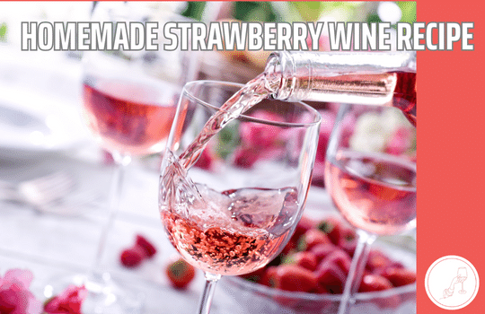 Pouring strawberry wine into a glass