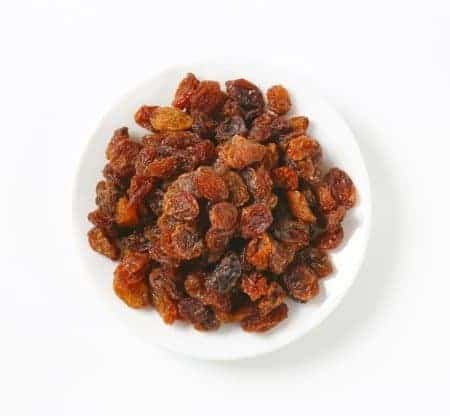 Plate of raisins