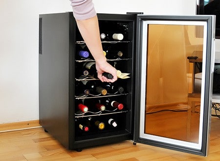 Taking wine from the cooler