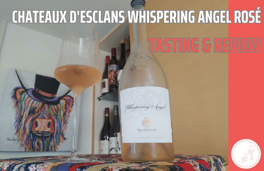 Chateaux d'Esclans whispering angel wine glass and bottle