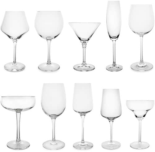 Different wine glasses