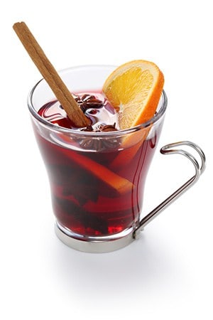 Mulled port cocktail in a glass