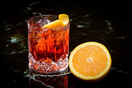 Negroni cocktail in a glass