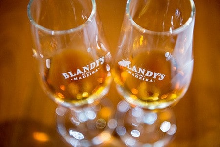 Two glasses of fortified Madeira wine