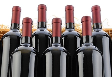 Merlot wine bottles