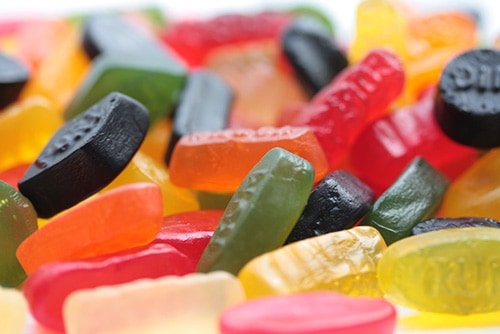 Lots of wine gum candy