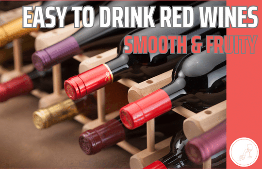 Red wine bottles on wine rack
