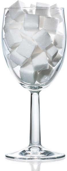 Sugar cubes in a wine glass