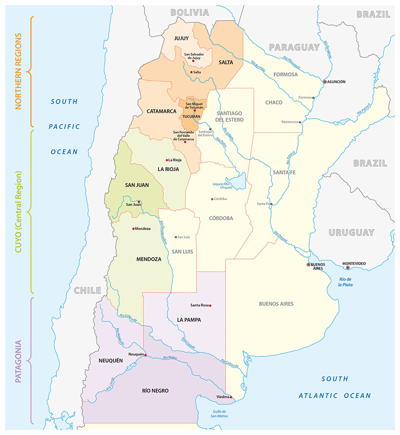 Argentina wine regions map