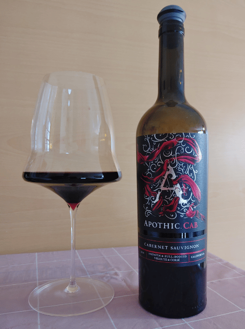 Apothic Cab bottle and glass