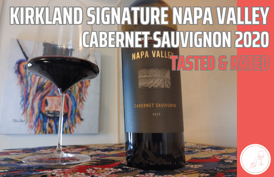 Kirkland Signature Napa Valley cab bottle and glass
