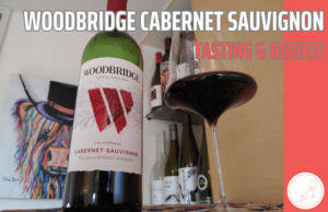 Woodbridge cabernet Sauvignon bottle and glass
