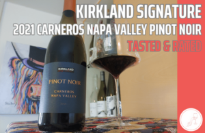 Kirkland Carneros Pinot Noir on table